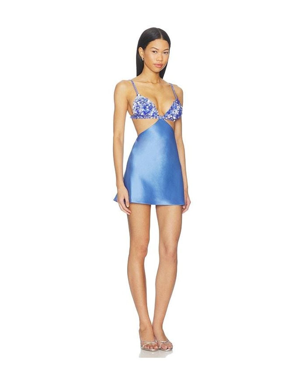 retroféte Blue Taleira Embroidered Dress