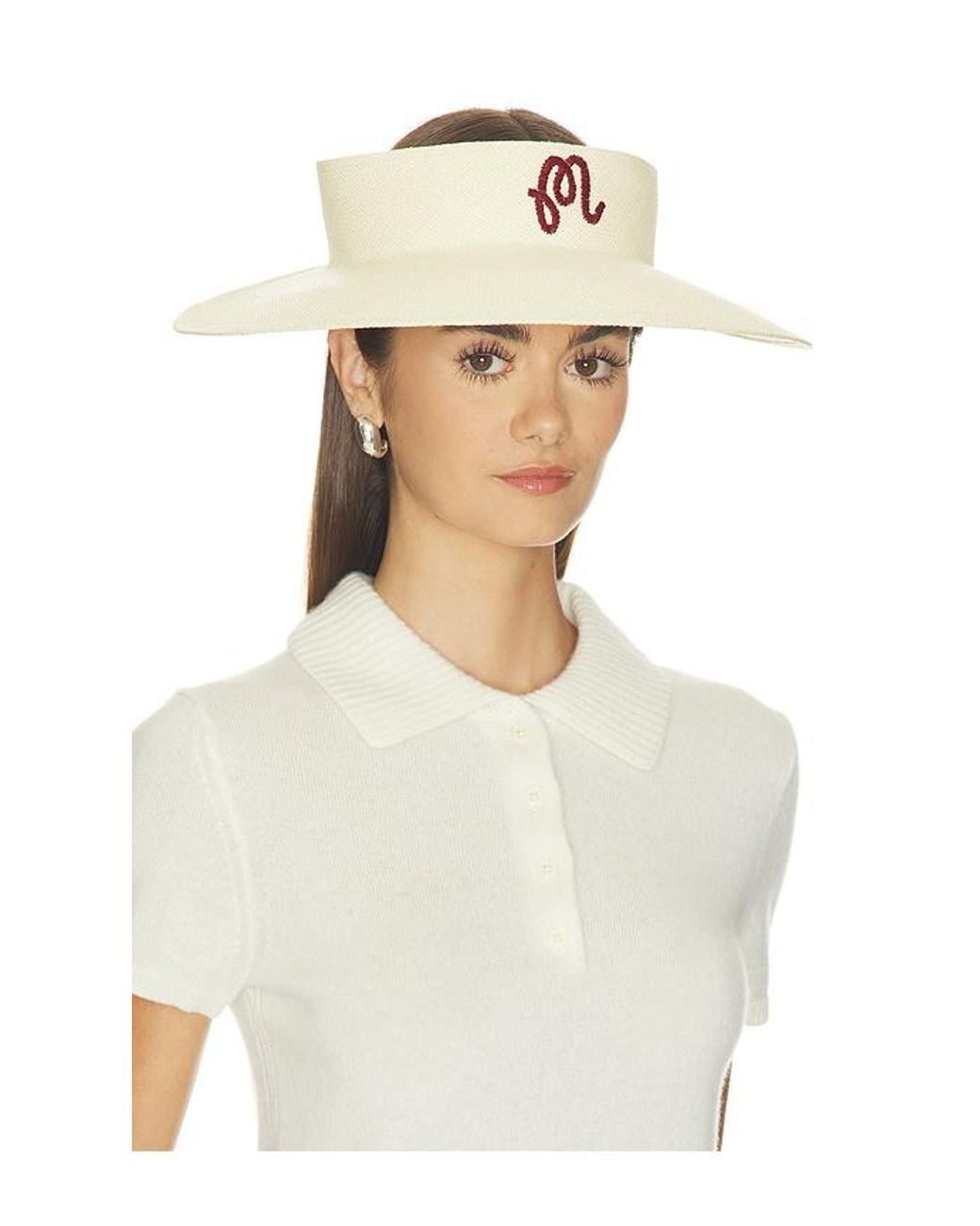 Malbon White Hortensia Visor Hat