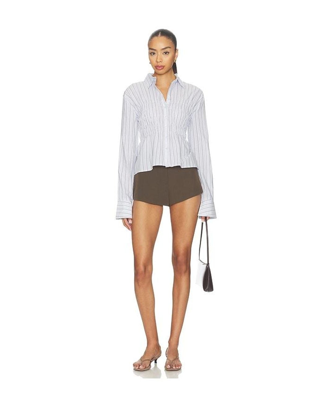 ALL THE WAYS White Annie Button Up Top