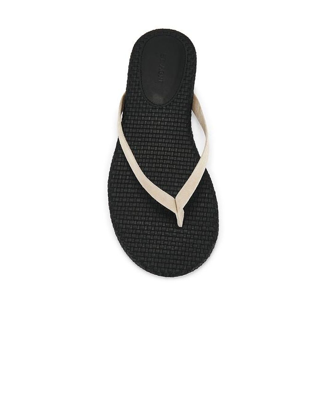St. Agni White Suede Woven Flip Flop