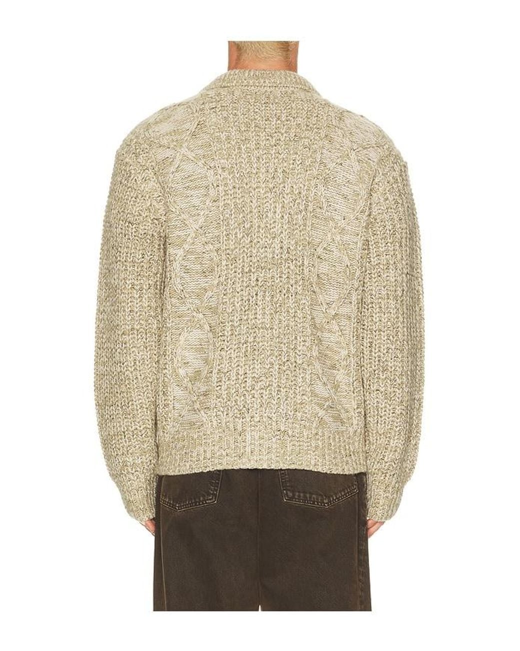 Obey Natural Isar Button Up Sweater for men