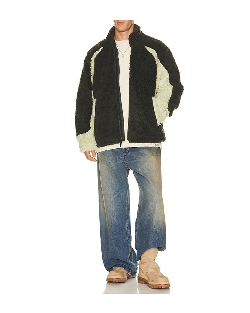 Obey Black Center Field Sherpa Jacket for men