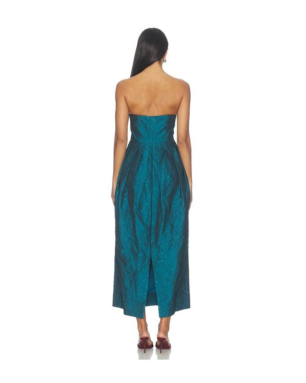 Ulla Johnson Blue Katerina Strapless Cloque Dress