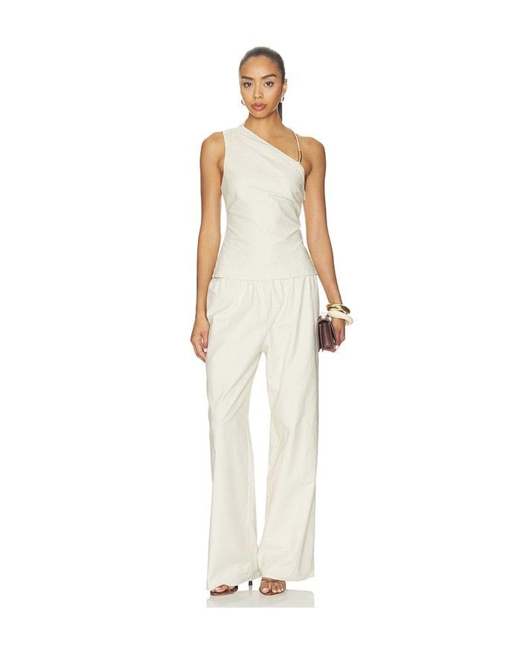 ALL THE WAYS Natural Simone Asymmetrical Top