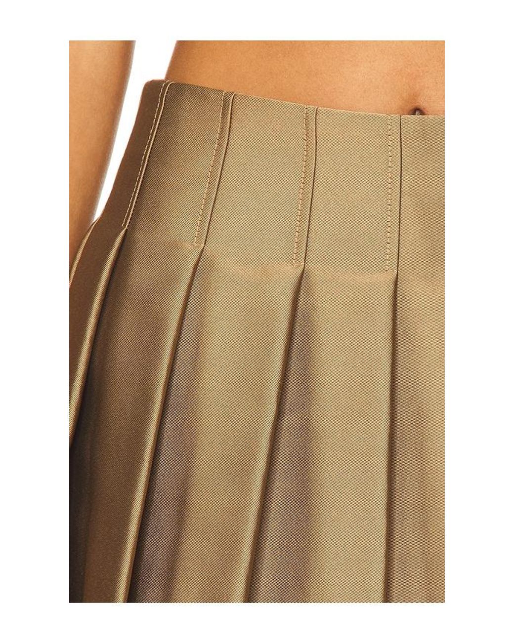 Jonathan Simkhai Natural Rives Pleated Mini Skort