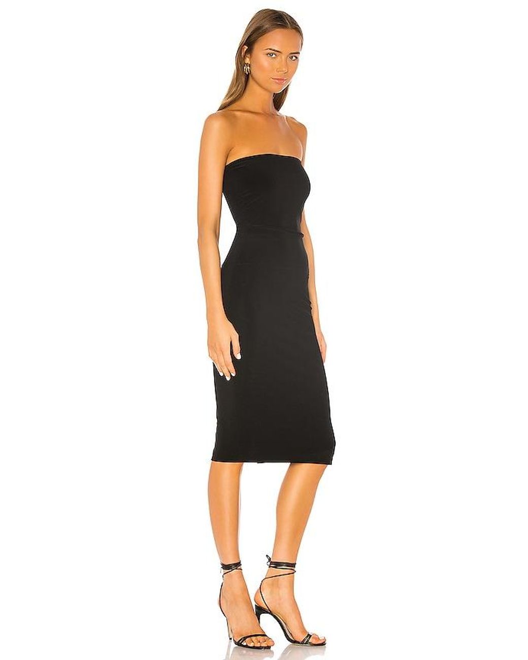 Norma Kamali Black Strapless Knee-length Fitted Dress