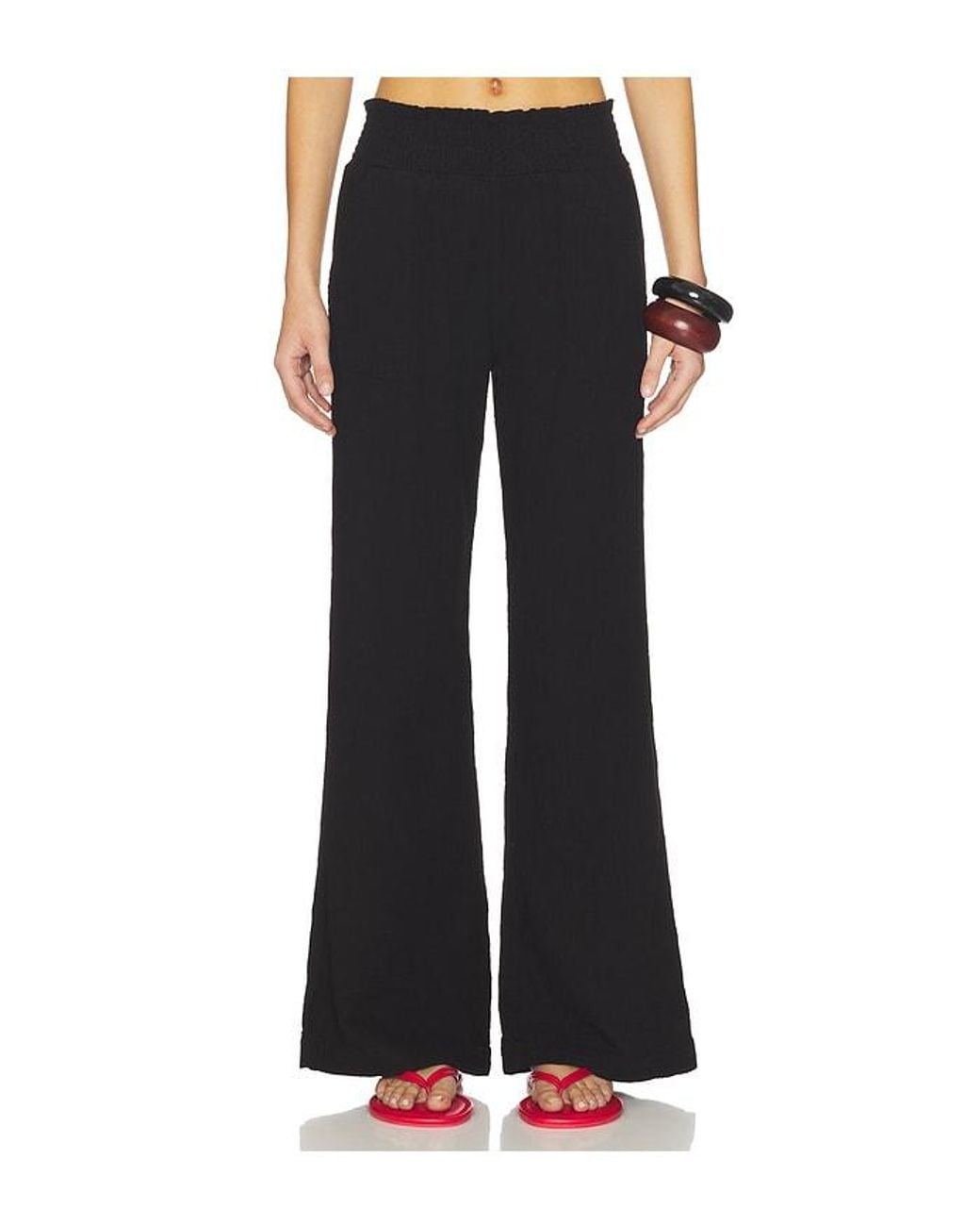 Bobi Black Wide Leg Beach Pant