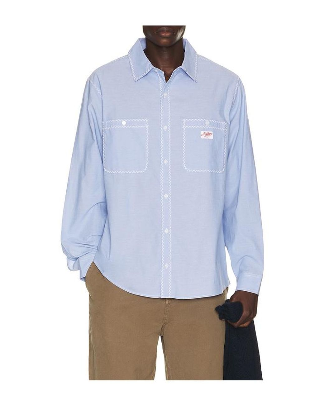 Malbon Blue Benchmark Shirt for men