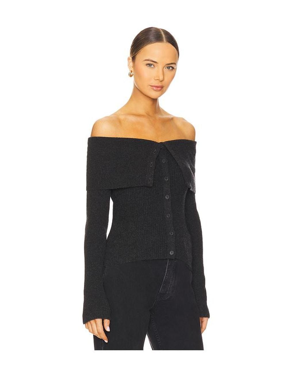 NAADAM Black Wool Cashmere Cardigan