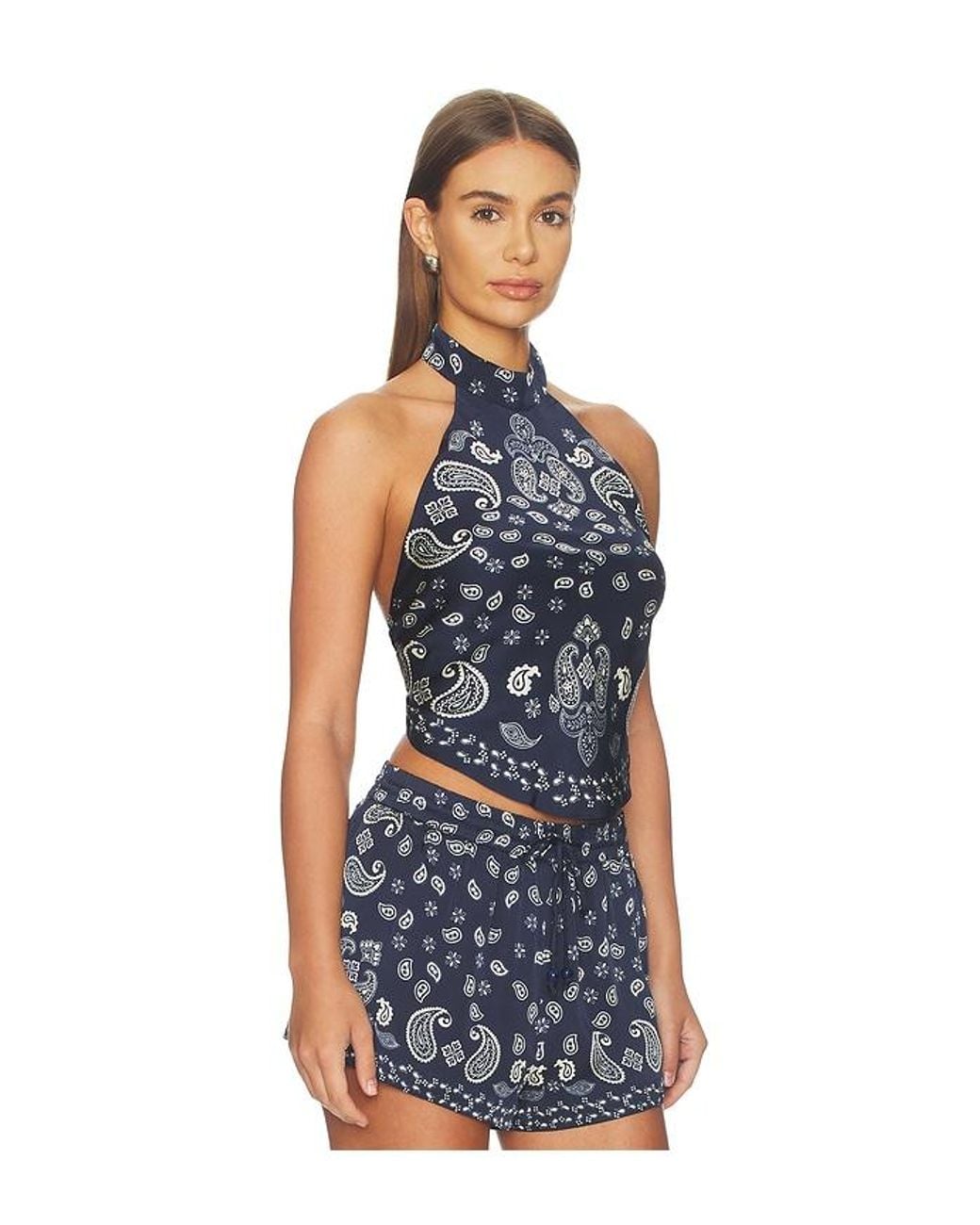 Rococo Sand Blue Halter Neck Top