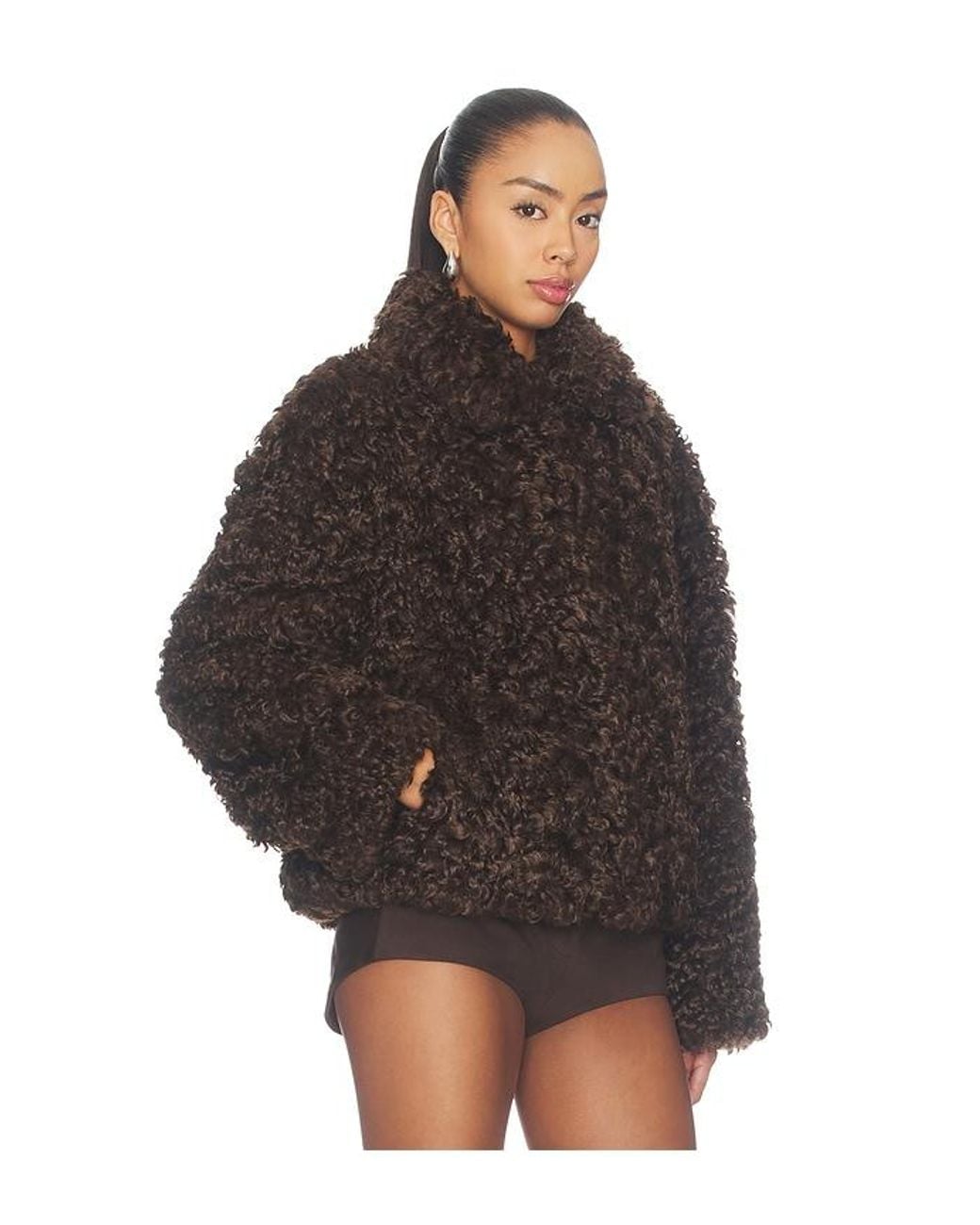 Closed Black Faux Fur Jacket