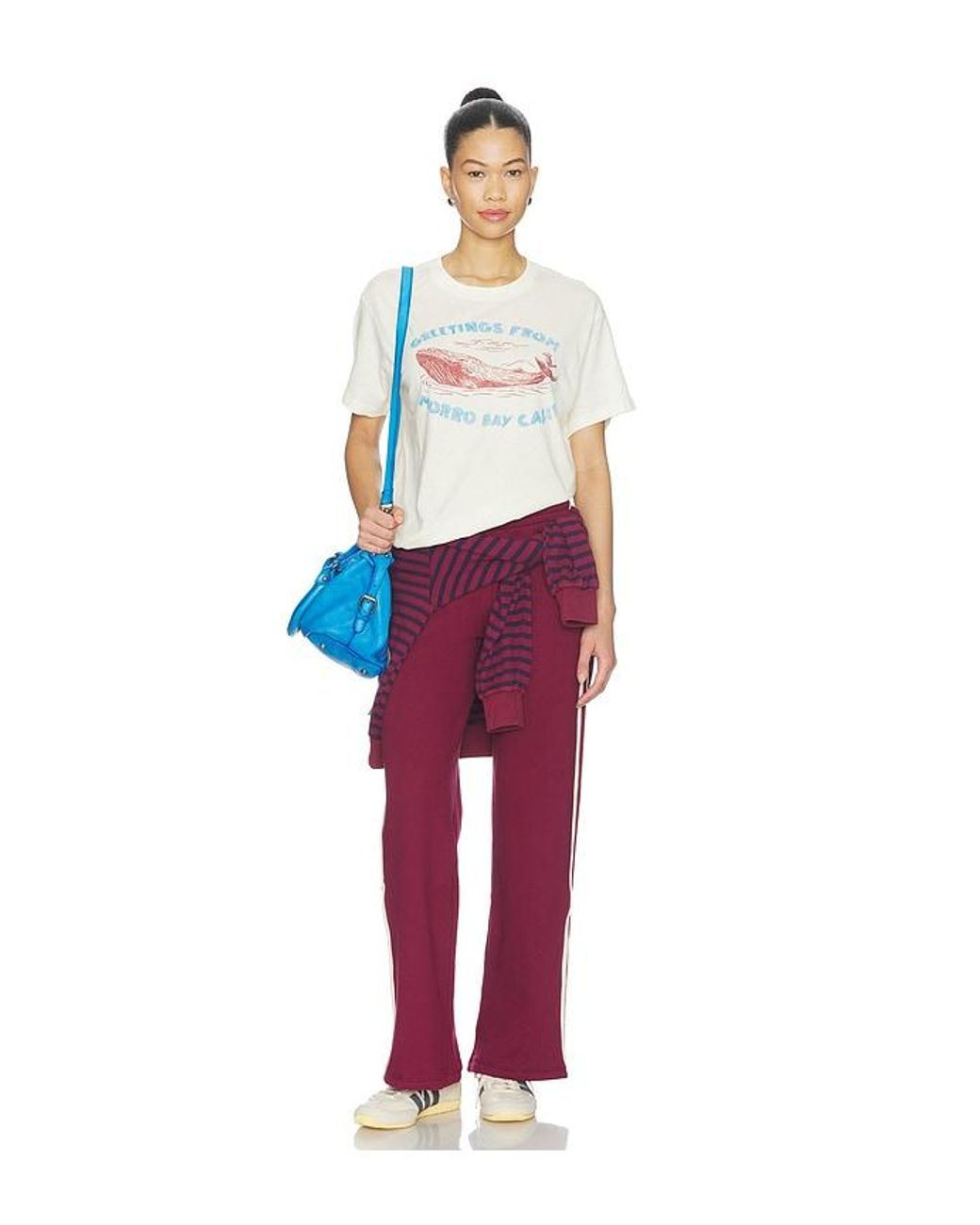 Daydreamer White Greetings From Morro Bay Burnout Boyfriend Tee