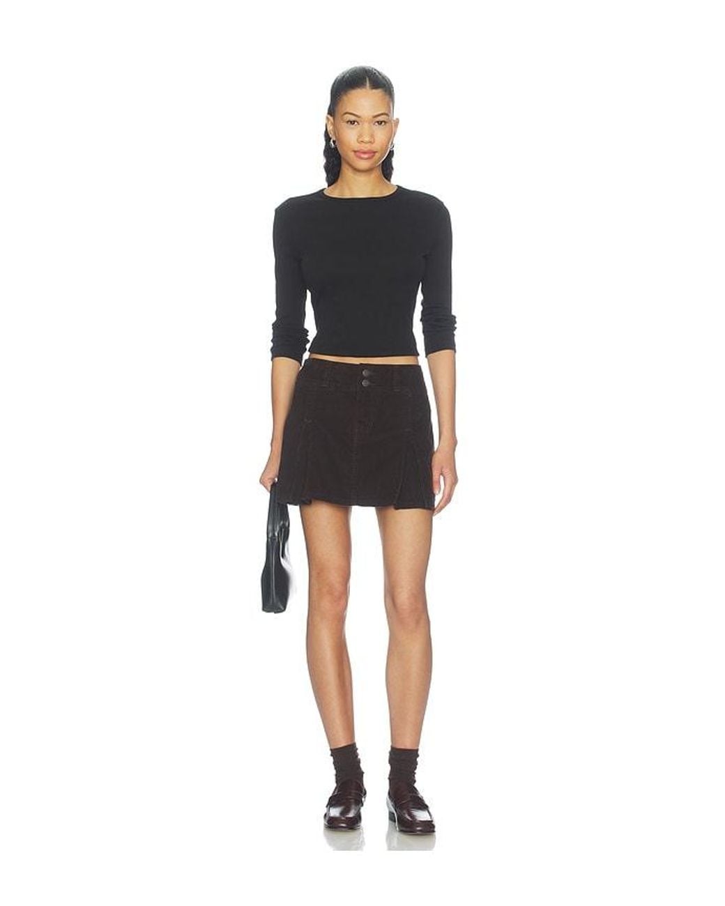 Levi's Black Inverted Pleat Mini Skirt