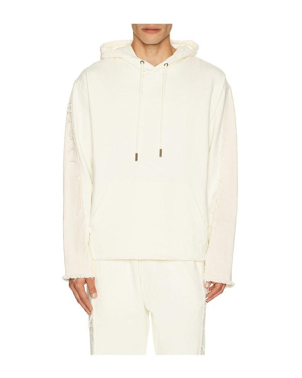 Honor The Gift White Denim Panel Hoodie for men