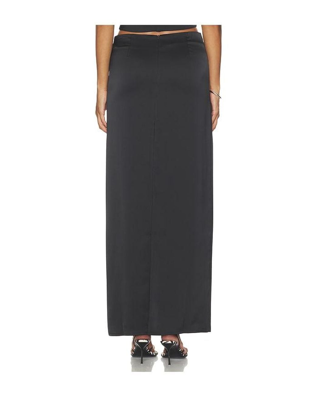 Lioness Black Front Row Maxi Skirt