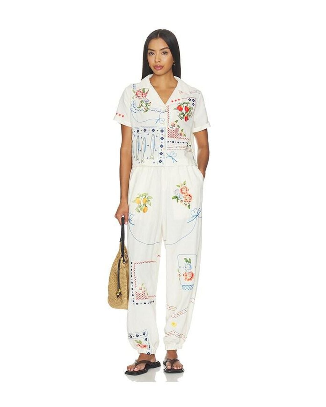 Agua Bendita White Vittoria Basket Top