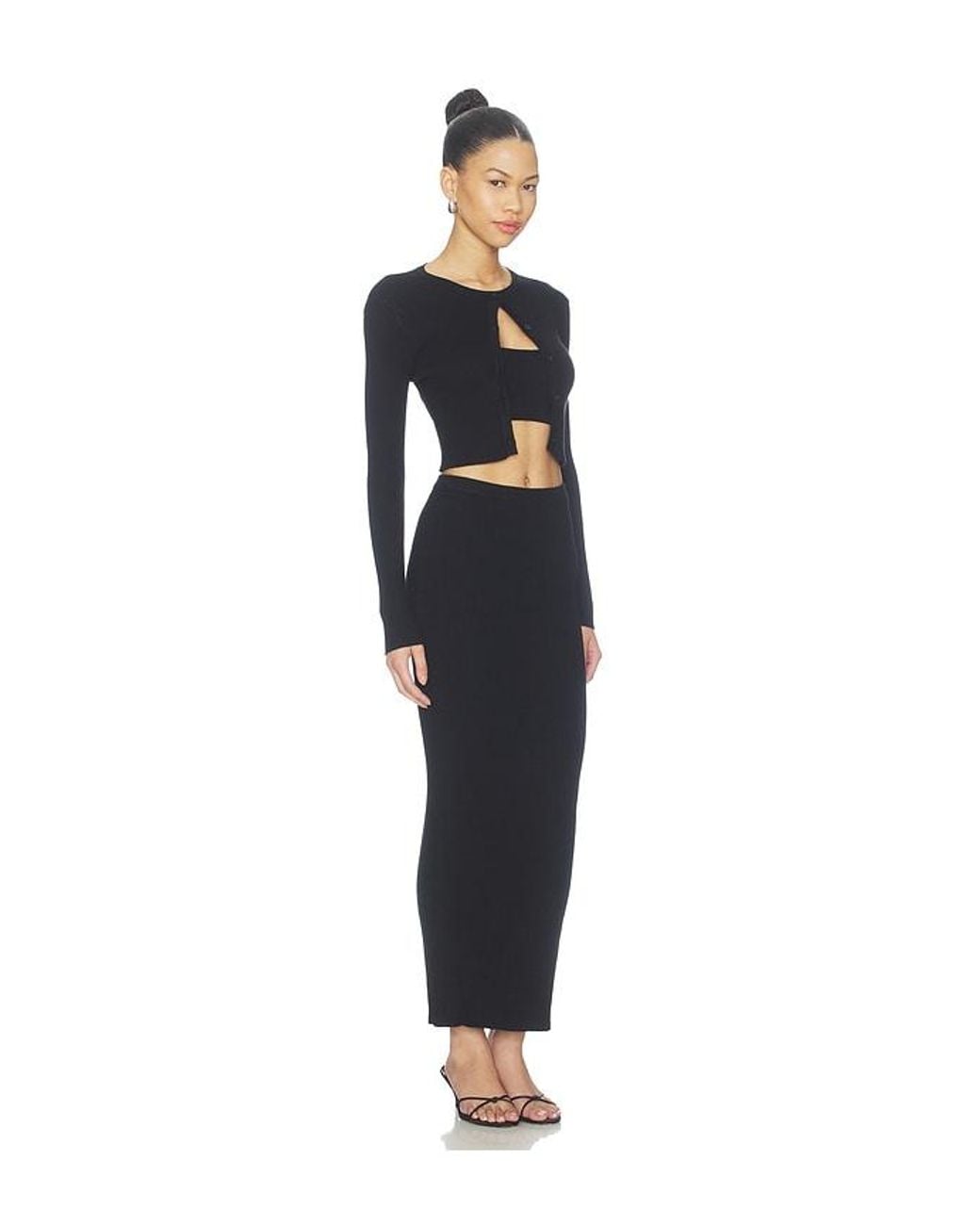 ALL THE WAYS Black Jude Knit Maxi Skirt Set