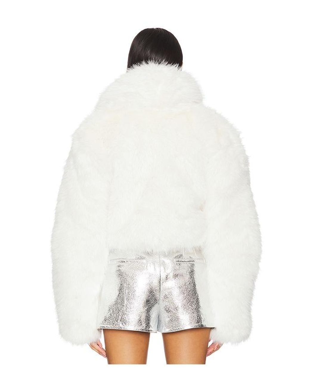 AFRM White Stephanie Fur Jacket