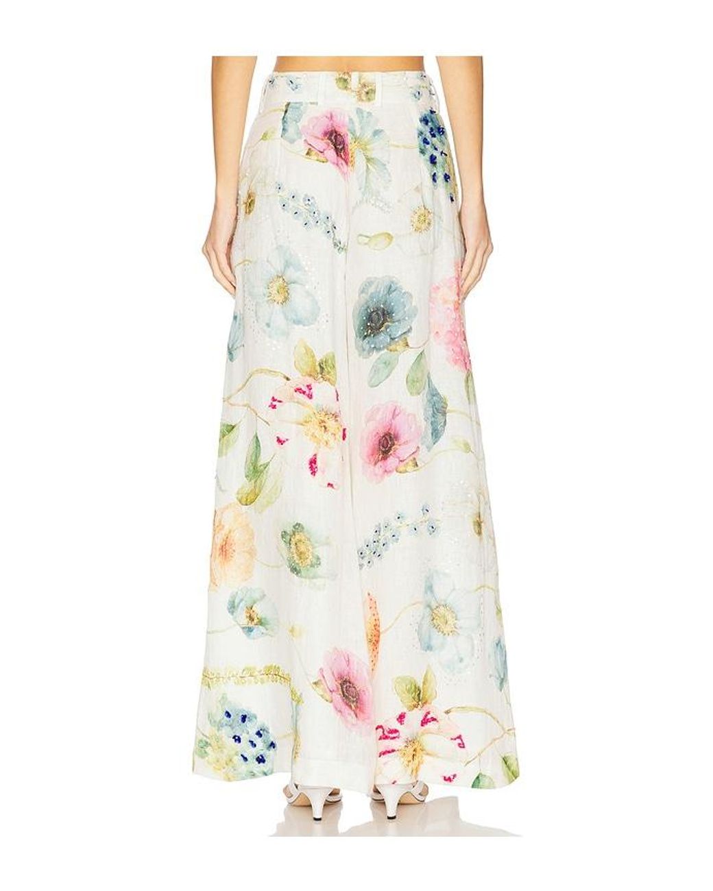 La Fuori White Blossom Belle Flared Pants