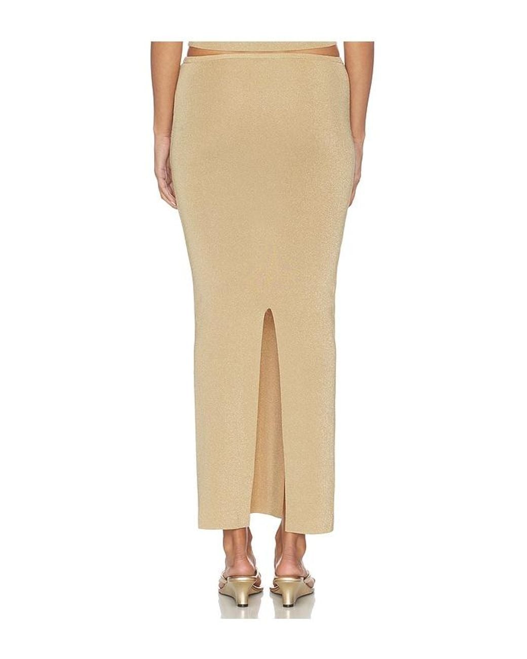 Nbd Natural Nyla Shimmer Midi Skirt
