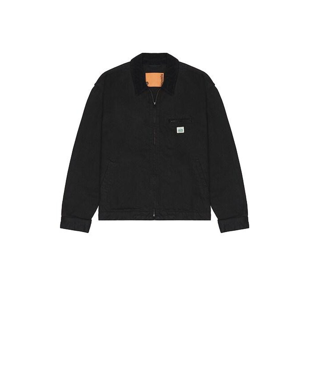 vowels Green Garment Dyed Zip Up Jacket for men