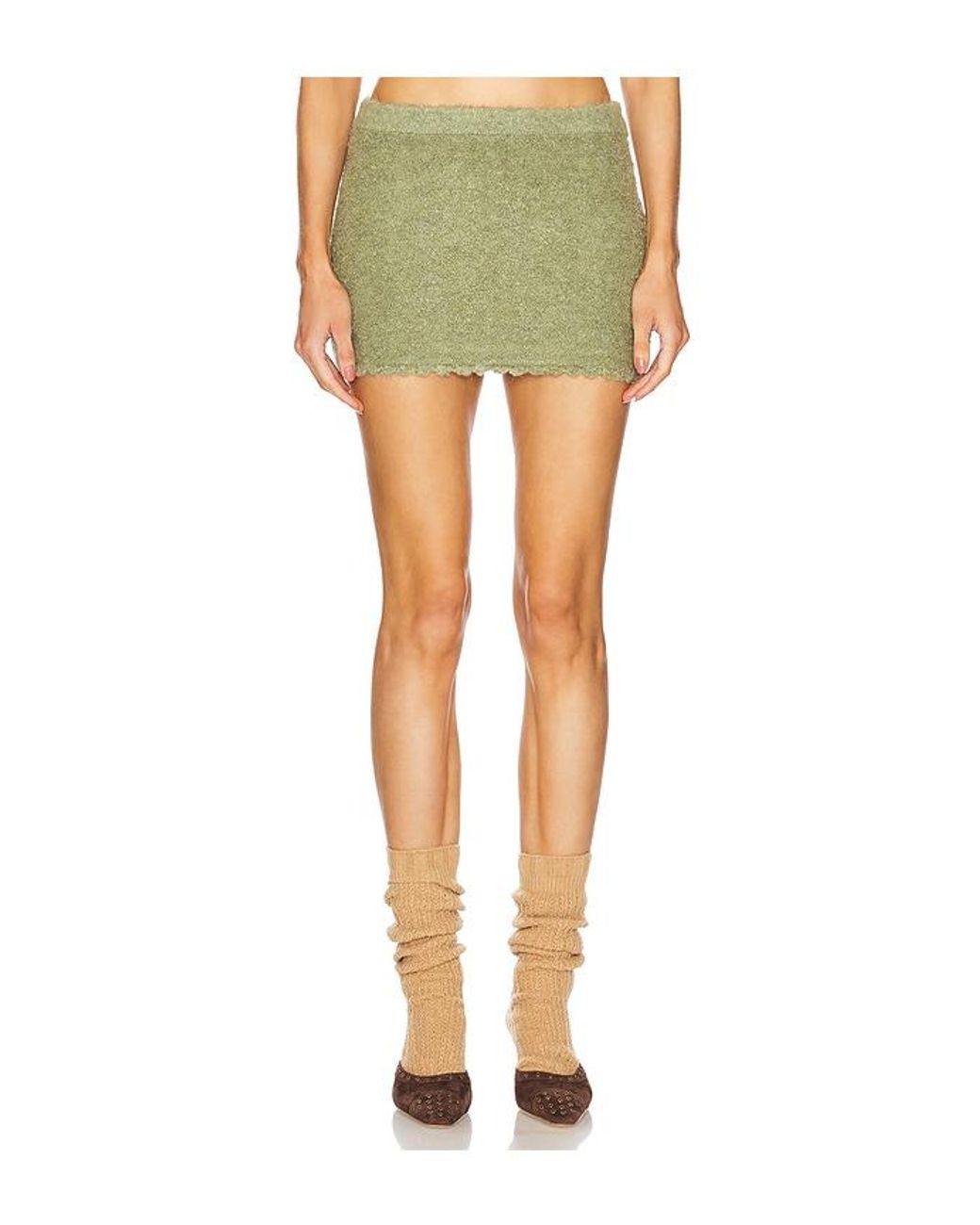 GUIZIO Green Palmyra Knit Mini Skirt
