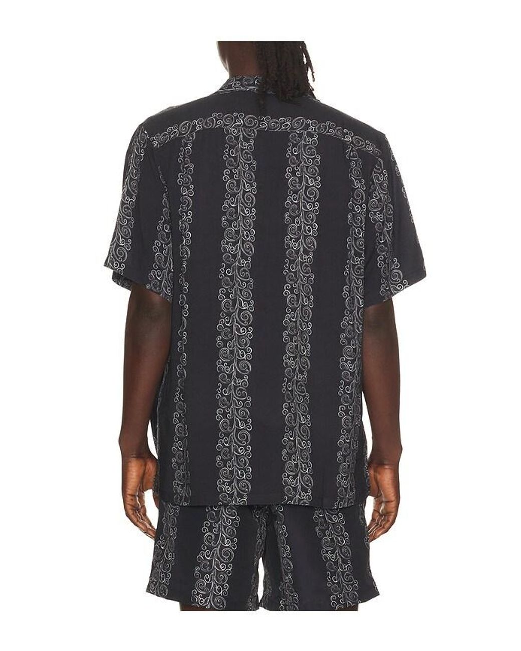 Bather Black Fiesta Printed Camp Shirt for men
