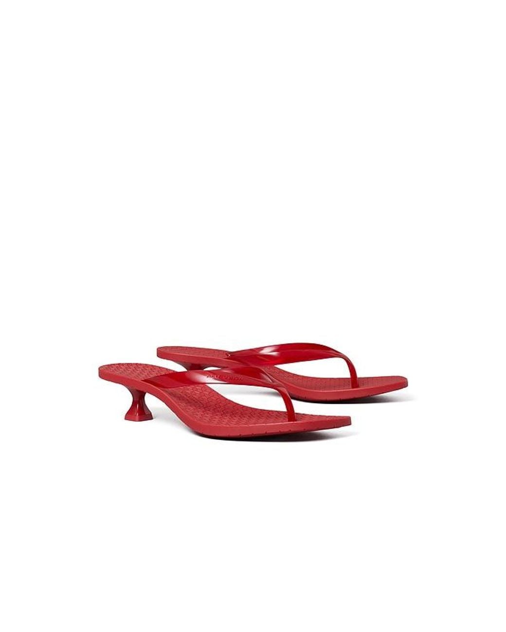 Tory Burch Red Jelly Heel Flip Flop