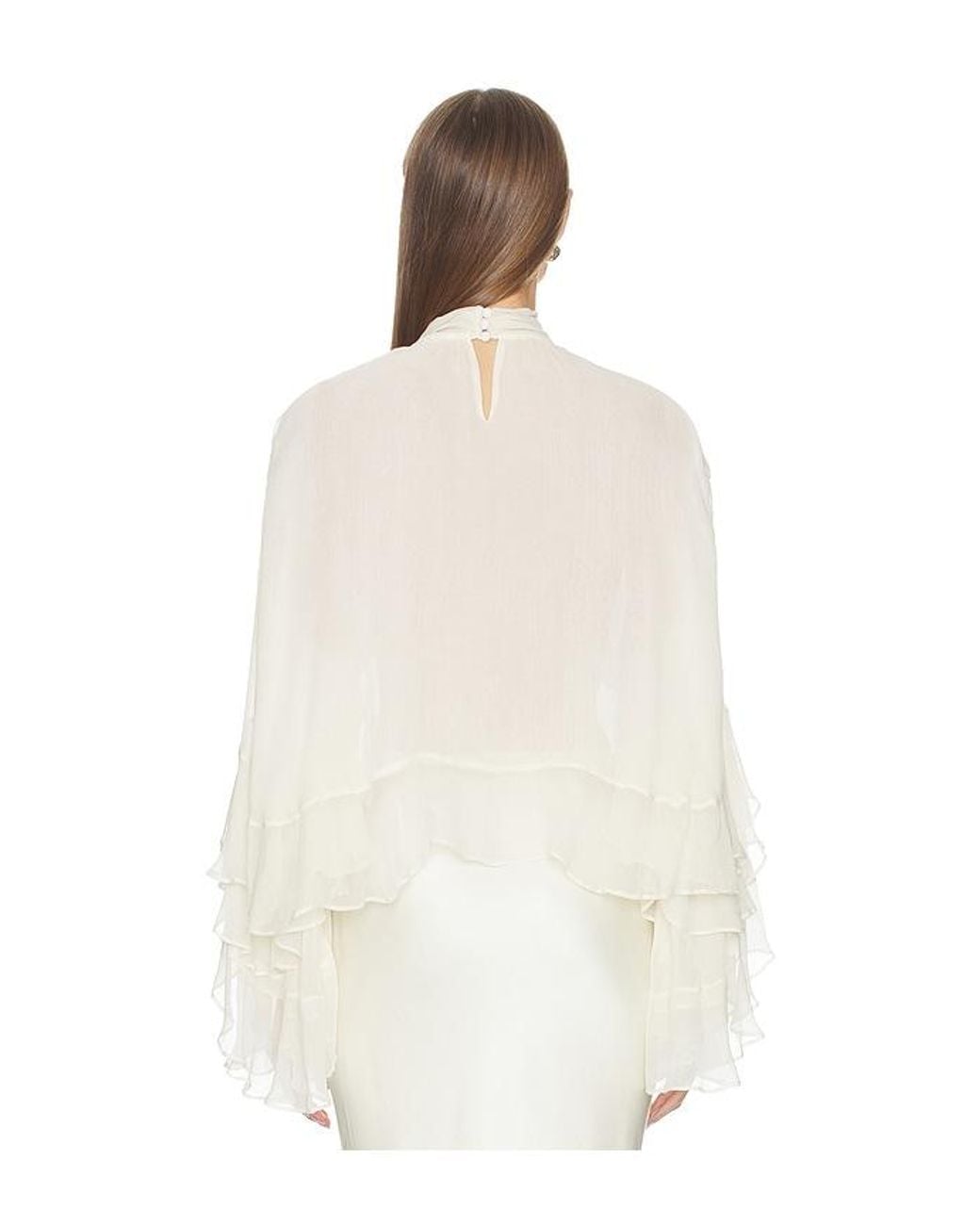 LOBA White Zoe Ruffle Blouse