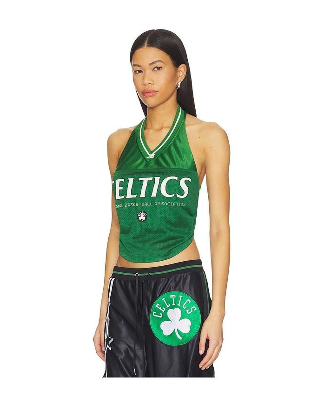 OFF SEASON Green Jersey Halter Top