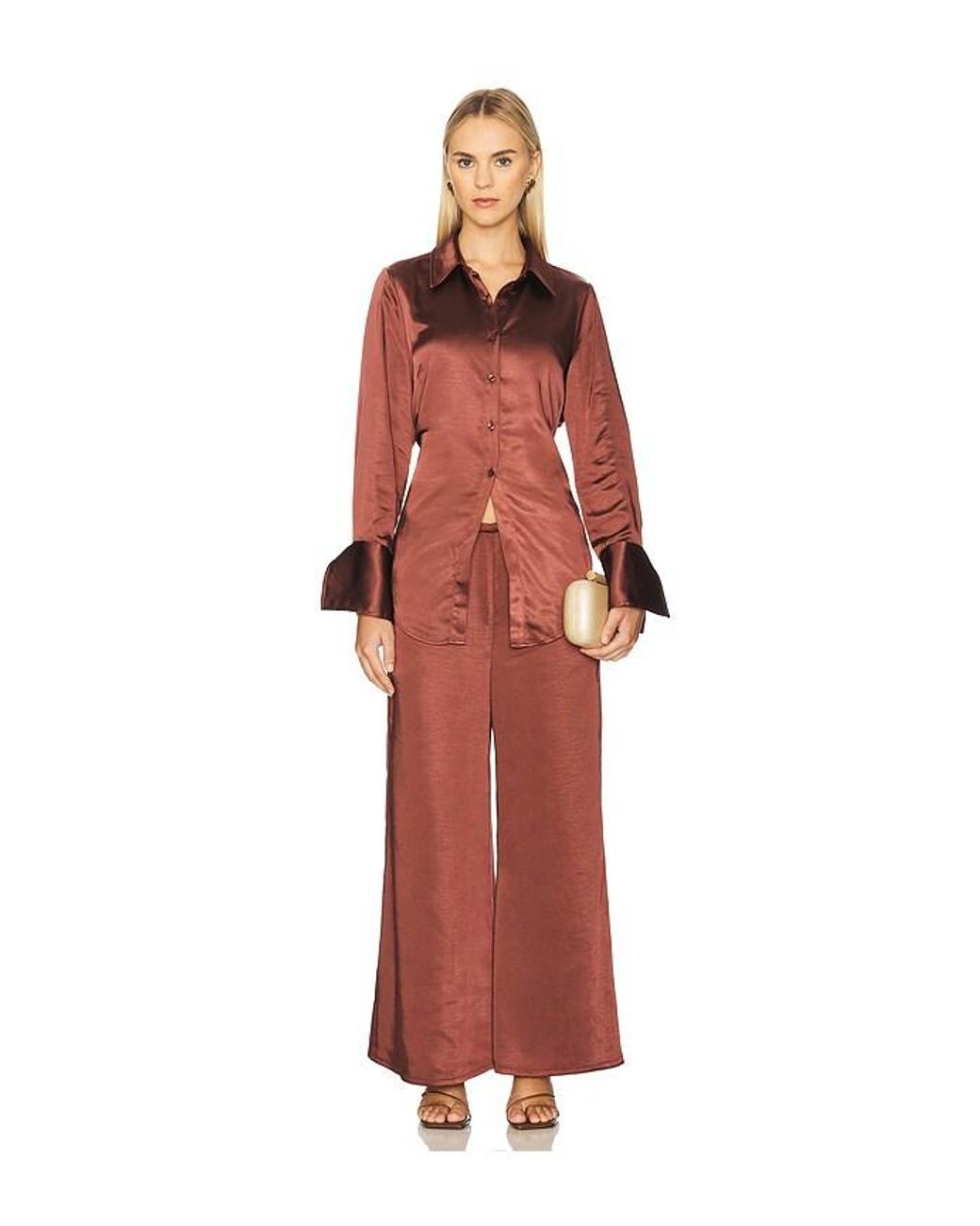 Simon Miller Red Loch Satin Button Up