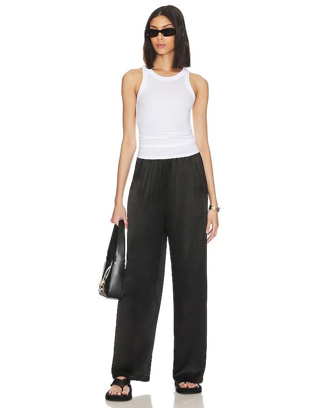 Enza Costa White Bold Sheath Tank