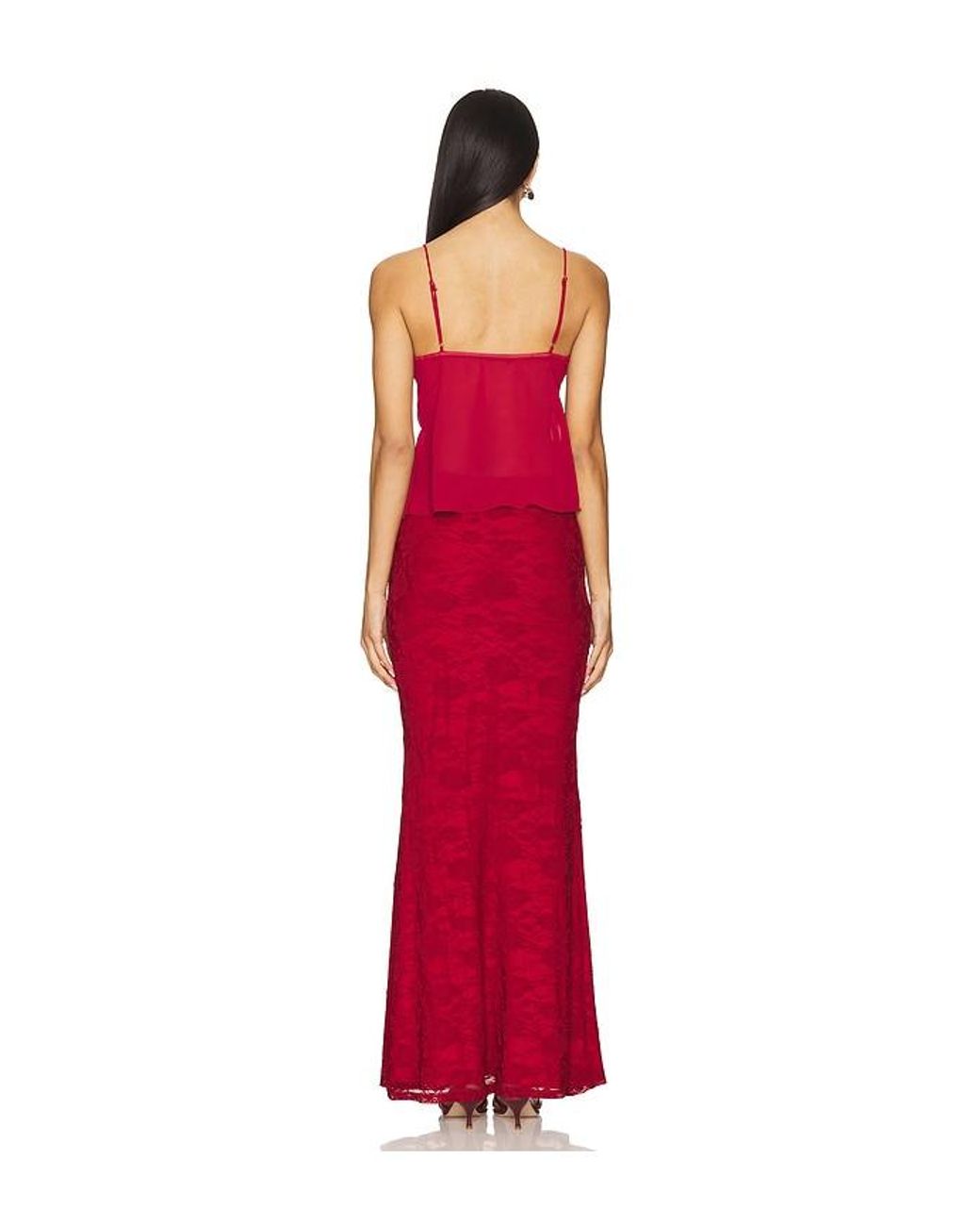 MORE TO COME Red Ceci Maxi Skirt Set