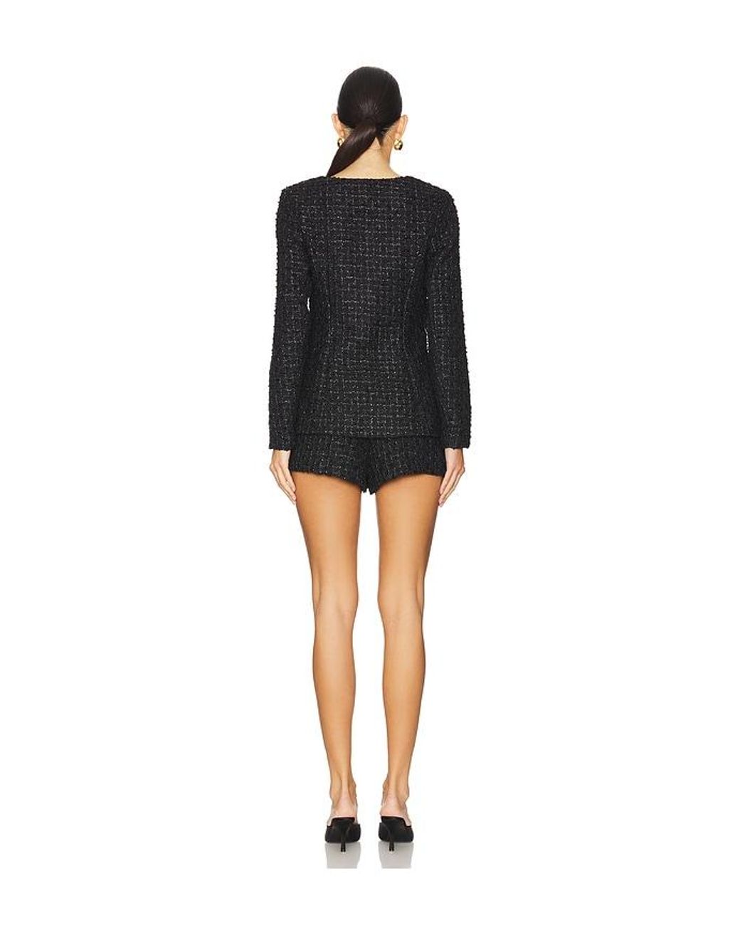Amanda Uprichard Black Long Sleeve Kya Romper