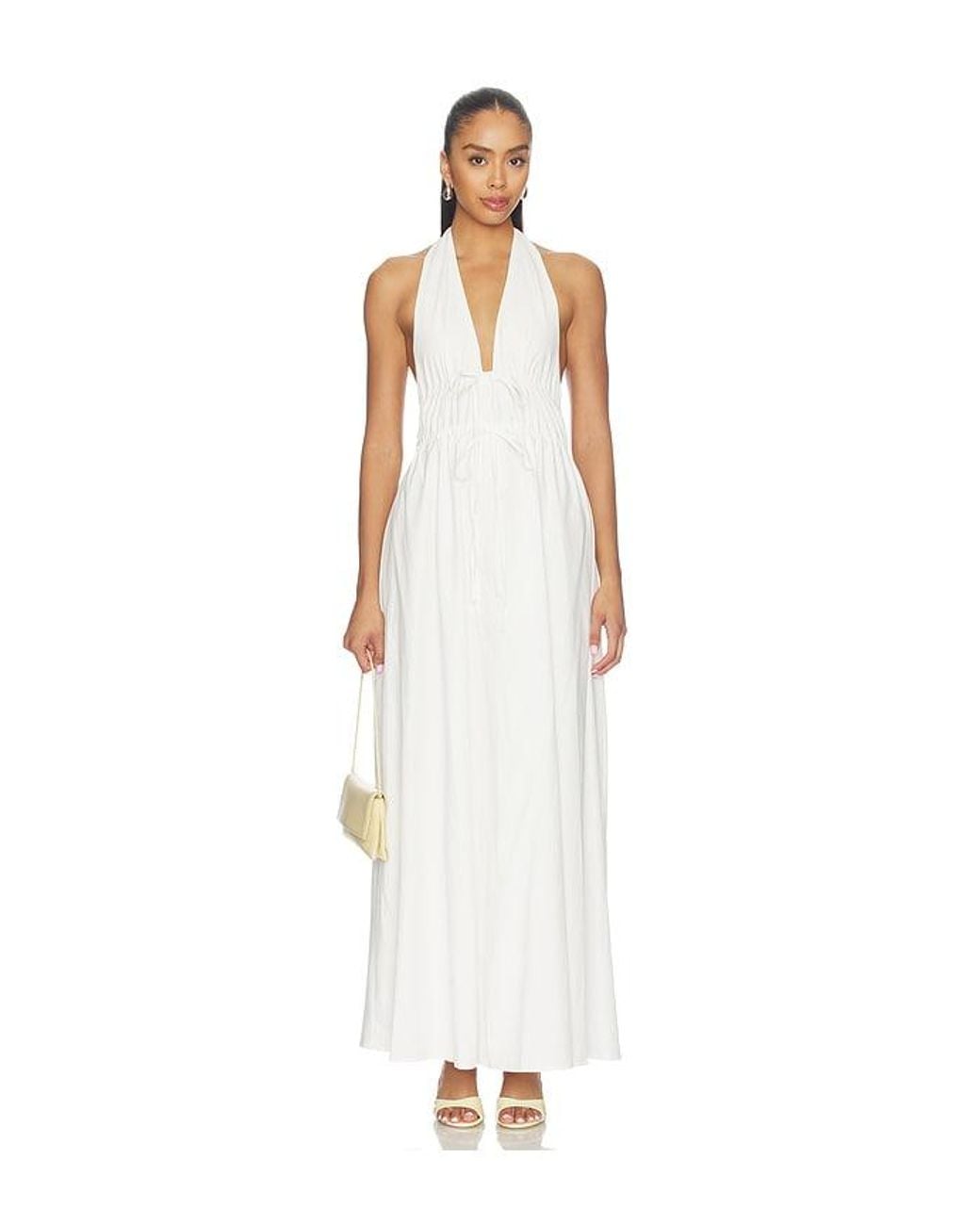 MORE TO COME White Alohi Halter Maxi Dress