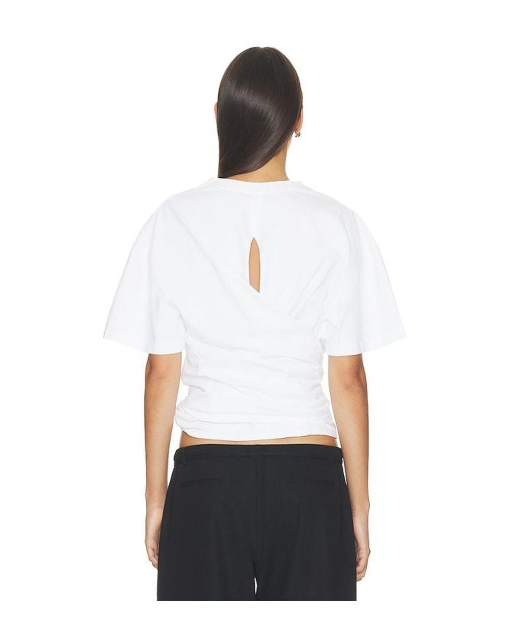 St. Agni White Cotton Jersey Split Back Tee