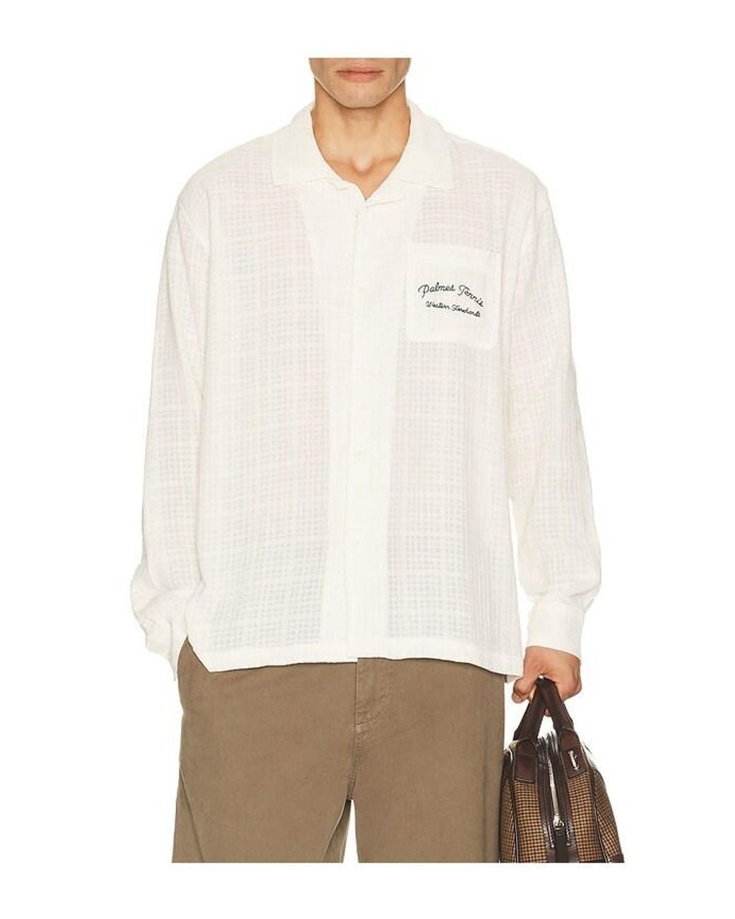 Palmes Natural Western Camp Collar Shirt for men