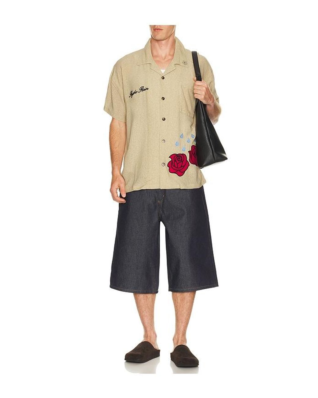 Ryoko Rain Brown Dear Ryoko Linen Button Up Shirt for men