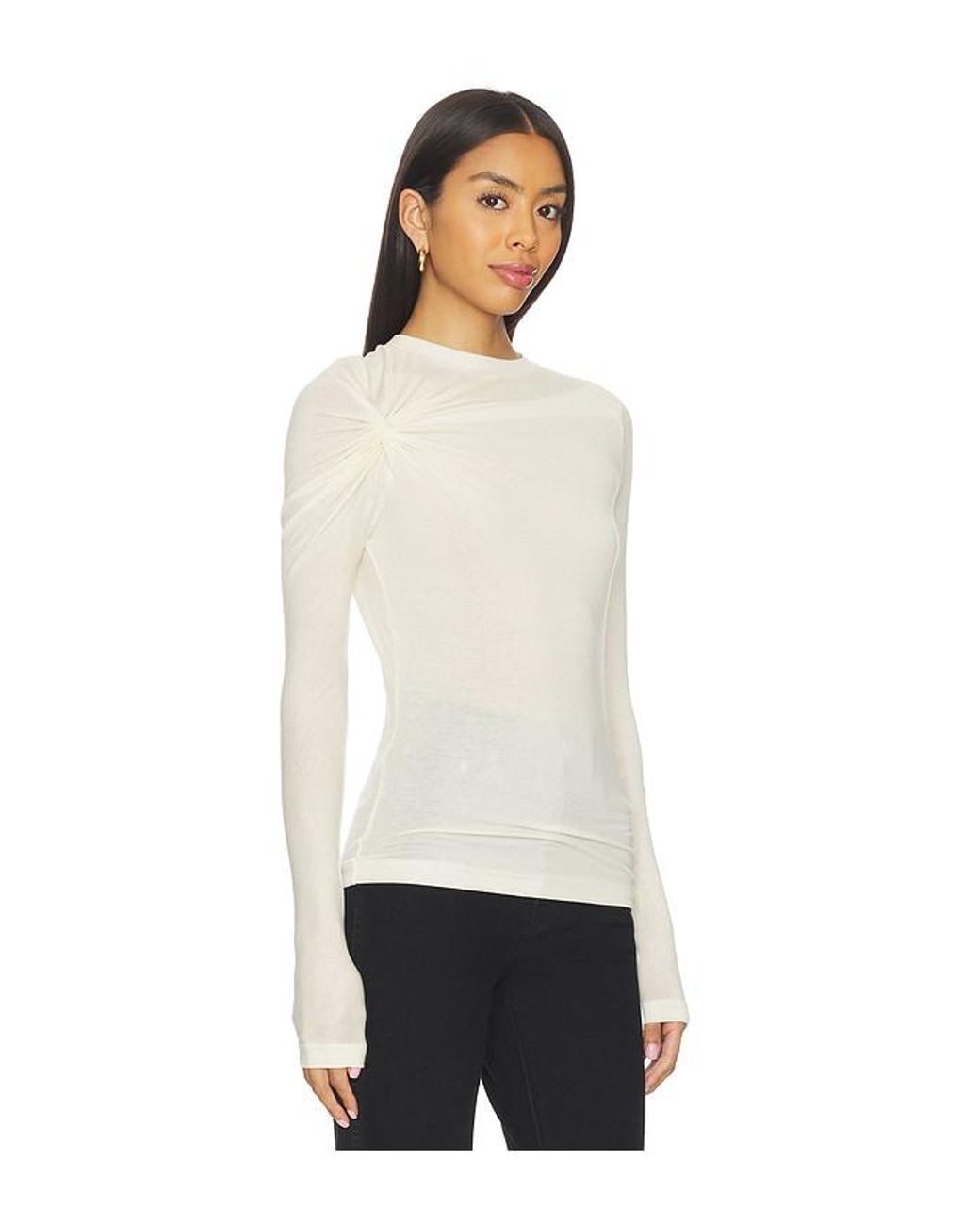Agolde White Lissa Log Sleeve Tee