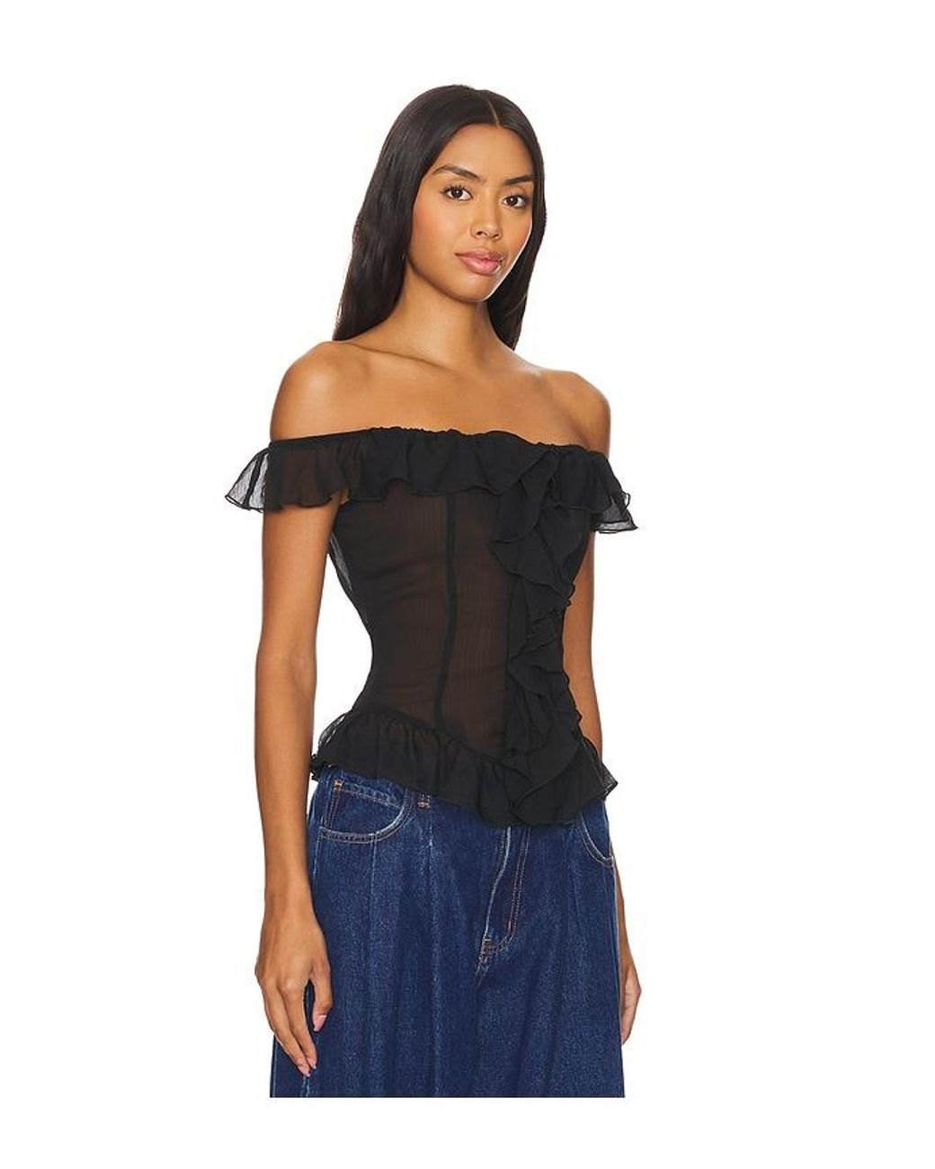 Lioness Blue Timeless Ruffle Top