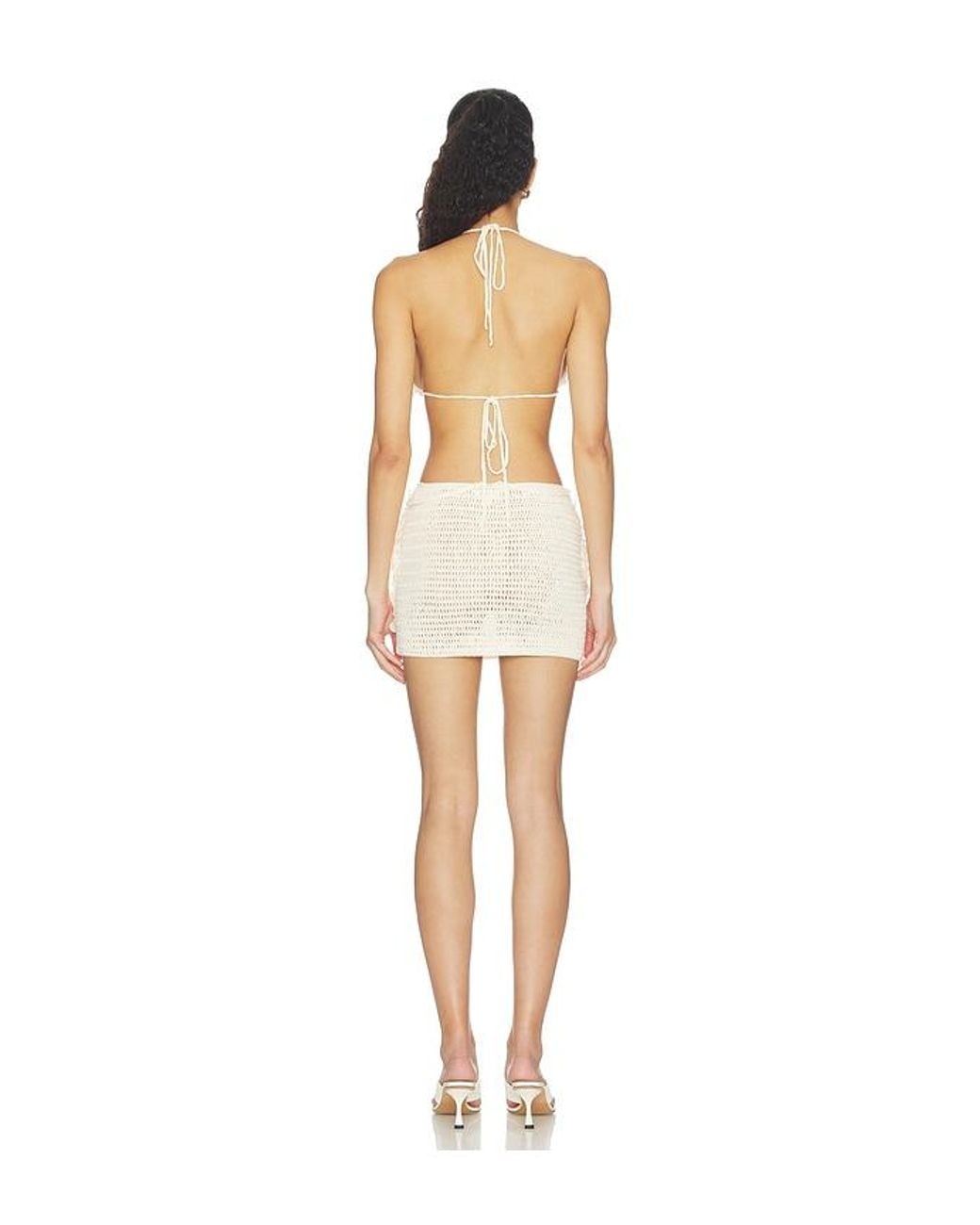 superdown White Solenne Crochet Mini Skirt Set