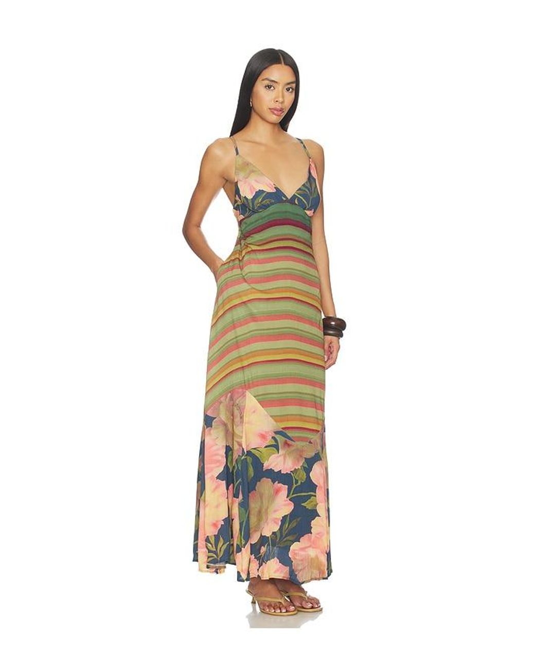 Free People White Painted Sands Maxi Dress