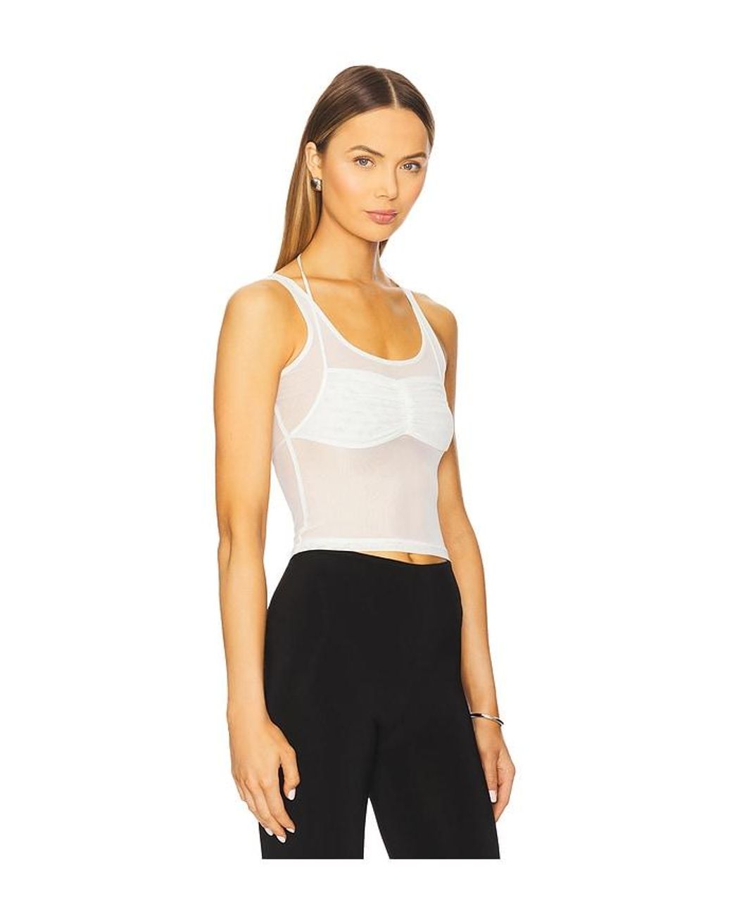 PRIVATE POLICY White Bikini Mesh Top
