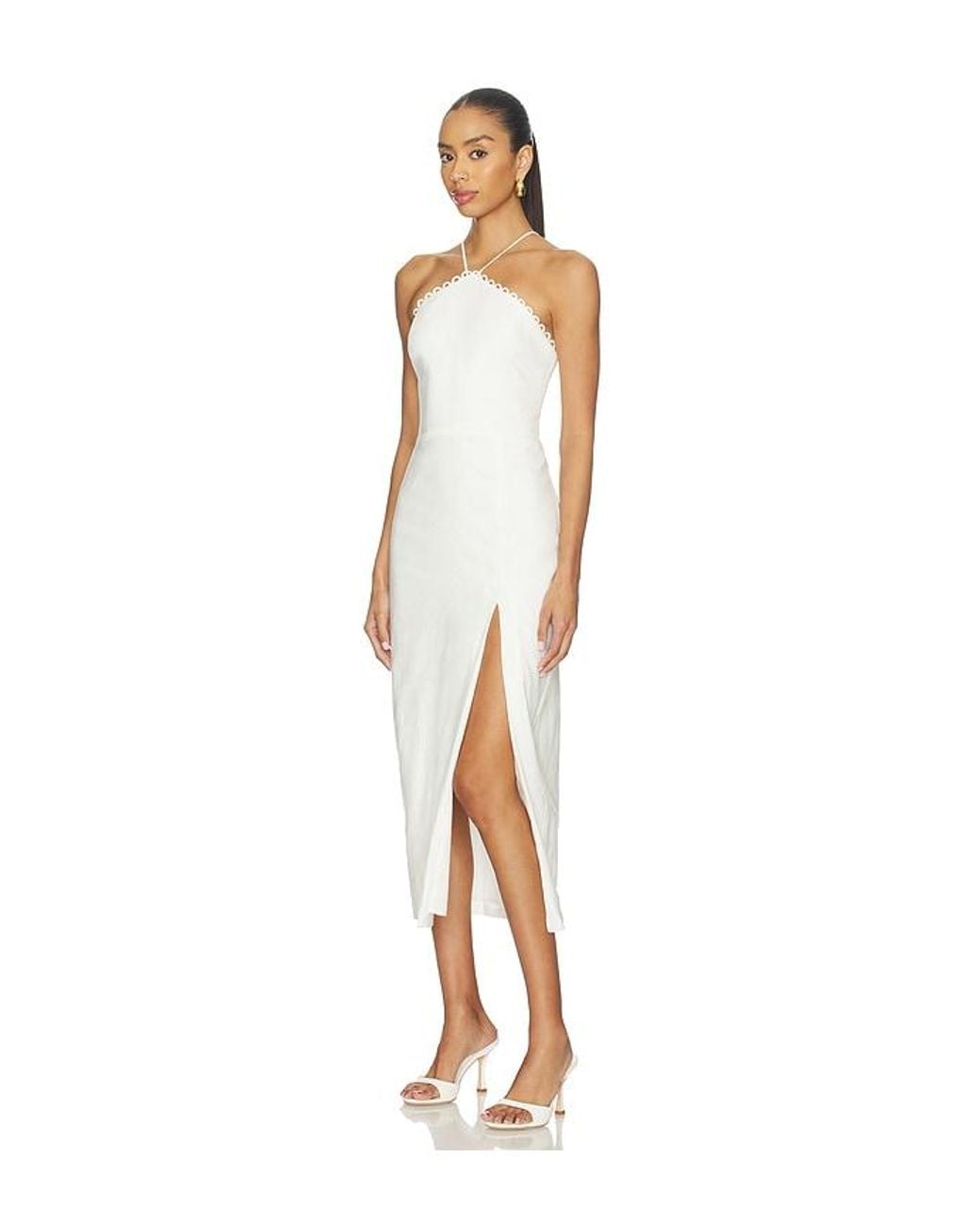 Amanda Uprichard White Abby Midi Dress