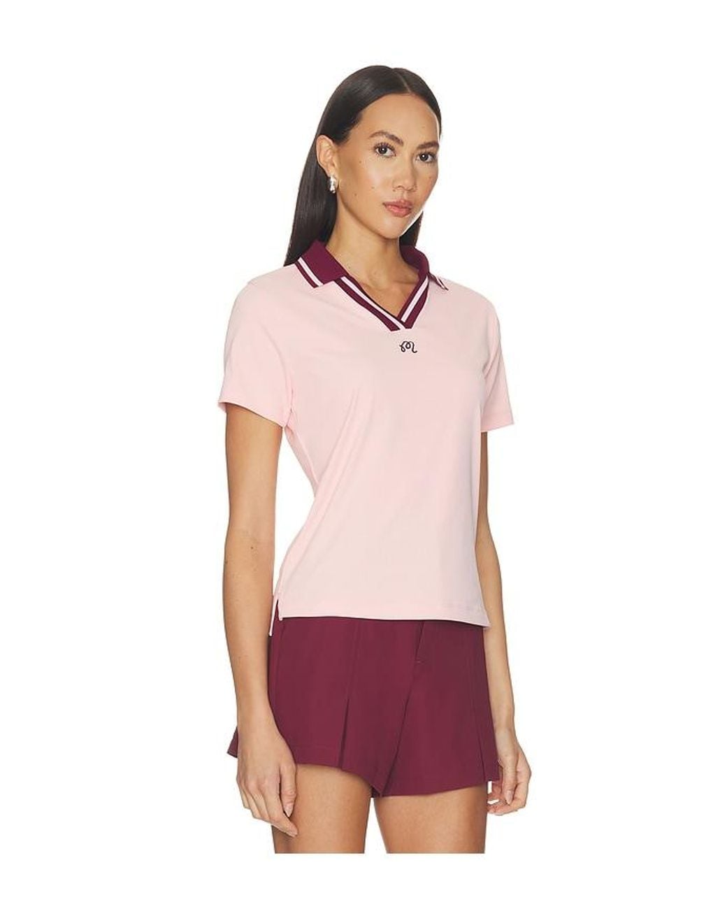 Malbon Red Carlota Polo Top