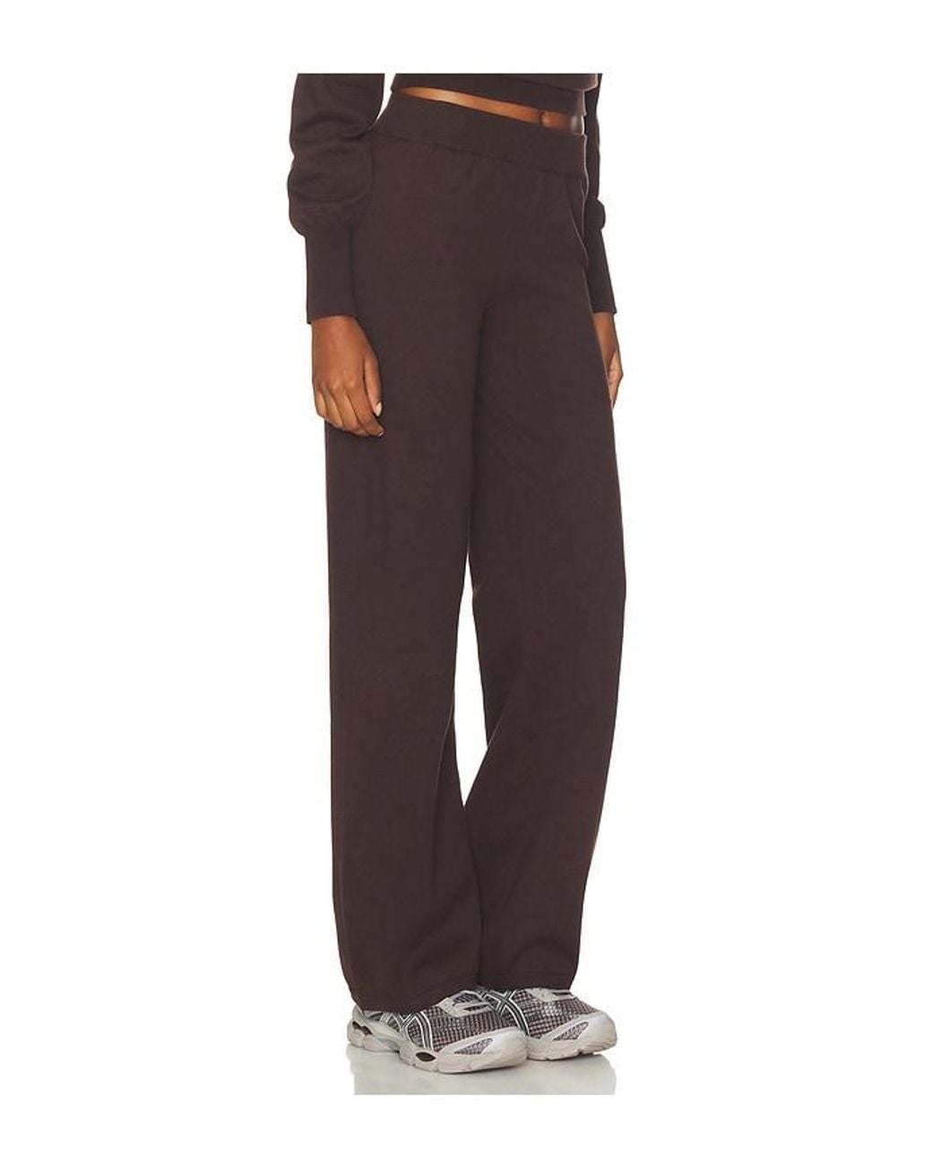 Runaway the Label Brown Heather Wide Leg Knit Pant