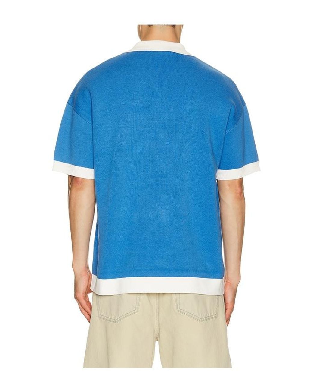 Ryoko Rain Blue Dear Ryoko Knitted Button Up Shirt for men