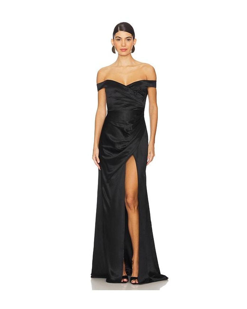 SAU LEE Black Paulina Gown