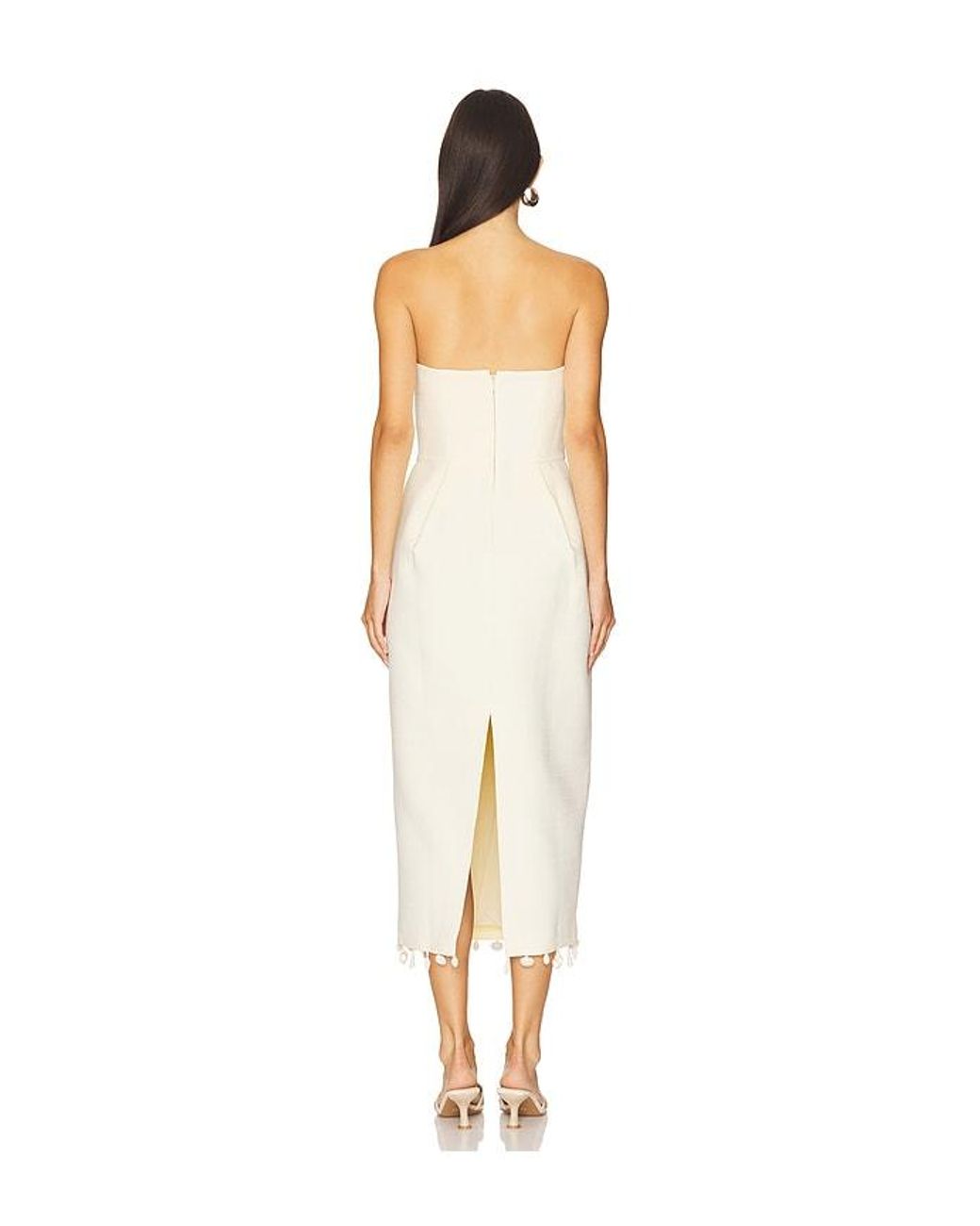 LPA White Tessa Midi Dress