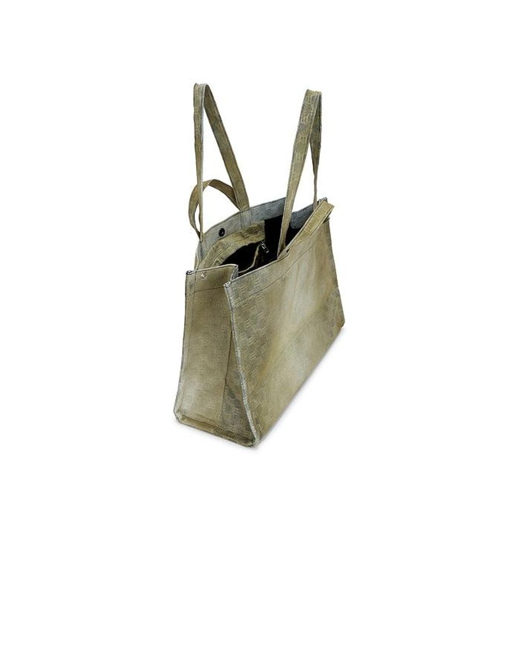 M I S B H V Green Monogram Tote Bag for men